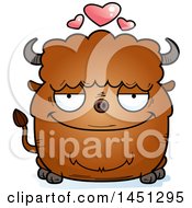 Clipart Graphic Of A Cartoon Loving Buffalo Character Mascot Royalty Free Vector Illustration