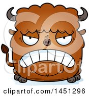 Clipart Graphic Of A Cartoon Mad Buffalo Character Mascot Royalty Free Vector Illustration