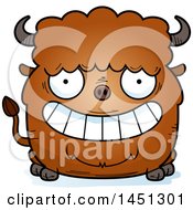 Poster, Art Print Of Cartoon Grinning Buffalo Character Mascot