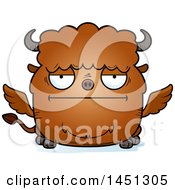 Cartoon Bored Winged Buffalo Character Mascot