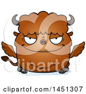Clipart Graphic Of A Cartoon Evil Winged Buffalo Character Mascot Royalty Free Vector Illustration