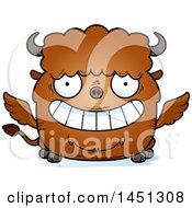 Clipart Graphic Of A Cartoon Grinning Winged Buffalo Character Mascot Royalty Free Vector Illustration