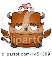 Clipart Graphic Of A Cartoon Loving Winged Buffalo Character Mascot Royalty Free Vector Illustration