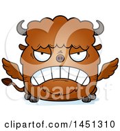 Clipart Graphic Of A Cartoon Mad Winged Buffalo Character Mascot Royalty Free Vector Illustration