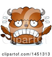 Clipart Graphic Of A Cartoon Scared Winged Buffalo Character Mascot Royalty Free Vector Illustration
