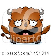 Cartoon Happy Winged Buffalo Character Mascot