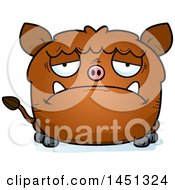 Poster, Art Print Of Cartoon Sad Boar Character Mascot