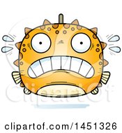 Poster, Art Print Of Cartoon Scared Blowfish Character Mascot