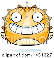 Poster, Art Print Of Cartoon Grinning Blowfish Character Mascot