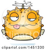 Poster, Art Print Of Cartoon Drunk Blowfish Character Mascot