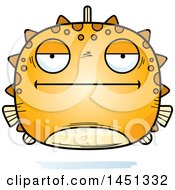 Poster, Art Print Of Cartoon Bored Blowfish Character Mascot