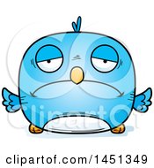 Poster, Art Print Of Cartoon Sad Blue Bird Character Mascot
