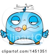Poster, Art Print Of Cartoon Drunk Blue Bird Character Mascot