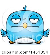 Poster, Art Print Of Cartoon Bored Blue Bird Character Mascot