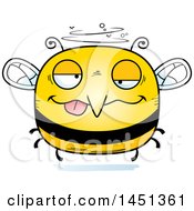 Clipart Graphic Of A Cartoon Drunk Bee Character Mascot Royalty Free Vector Illustration