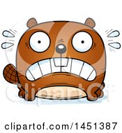 Clipart Graphic Of A Cartoon Scared Beaver Character Mascot Royalty Free Vector Illustration