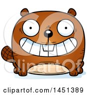 Clipart Graphic Of A Cartoon Grinning Beaver Character Mascot Royalty Free Vector Illustration