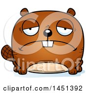 Clipart Graphic Of A Cartoon Sad Beaver Character Mascot Royalty Free Vector Illustration