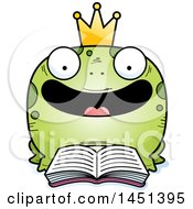 Cartoon Reading Frog Prince Character Mascot