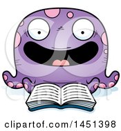 Poster, Art Print Of Cartoon Reading Octopus Character Mascot