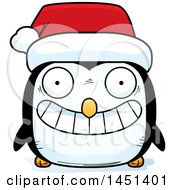 Poster, Art Print Of Cartoon Christmas Penguin Character Mascot Wearing A Santa Hat