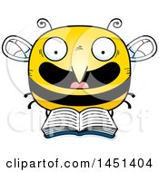 Poster, Art Print Of Cartoon Reading Bee Character Mascot