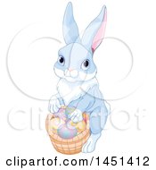 Poster, Art Print Of Cute Bunny Rabbit With A Basket Of Easter Eggs