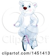 Poster, Art Print Of Cute Polar Bear Riding A Bicycle