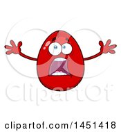Cartoon Cracked Red Egg Mascot Character Screaming