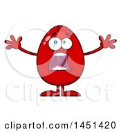 Clipart Graphic Of A Cartoon Cracked Red Egg Mascot Character Screaming Royalty Free Vector Illustration
