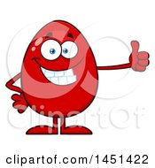 Cartoon Red Egg Mascot Character Giving A Thumb Up