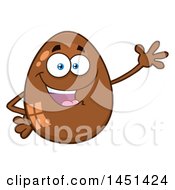 Cartoon Chocolate Egg Mascot Waving