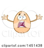 Clipart Graphic Of A Cartoon Cracked Egg Mascot Character Screaming Royalty Free Vector Illustration