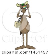 Poster, Art Print Of Cartoon Moose Photographer Wearing Sunglasses Facing Front And Taking Pictures With A Camera
