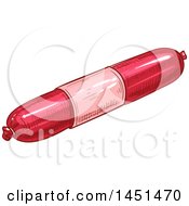 Clipart Graphic Of A Sketched Sausage Royalty Free Vector Illustration