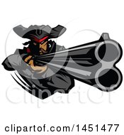 Poster, Art Print Of Tough Pirate Mascot Aiming A Rifle