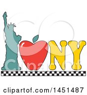 Poster, Art Print Of I Love New York Design With An Apple And Statue Of Liberty