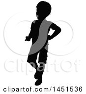 Clipart Graphic Of A Black Silhouetted Little Boy Royalty Free Vector Illustration