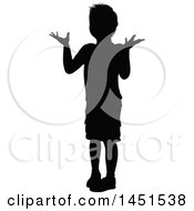 Poster, Art Print Of Black Silhouetted Little Boy Shrugging