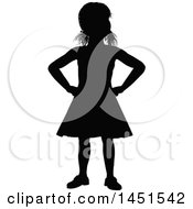 Poster, Art Print Of Black Silhouetted Little Girl With Her Hands On Her Hips