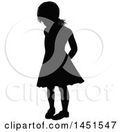 Clipart Graphic Of A Black Silhouetted Little Girl Royalty Free Vector Illustration