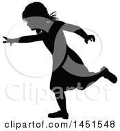 Poster, Art Print Of Black Silhouetted Little Girl Running