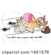 Clipart Graphic Of A Cartoon White Male Baseball Player Blowing Bubble Gum And Catching A Ball During Spring Training Royalty Free Vector Illustration