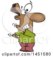 Clipart Graphic Of A Cartoon Black Man Trying To Itch His Back Royalty Free Vector Illustration