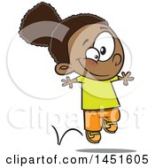 Poster, Art Print Of Cartoon Happy Black Girl Hopping