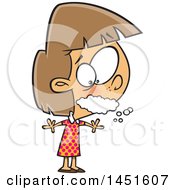 Clipart Graphic Of A Cartoon White Girl Foaming At The Mouth Royalty Free Vector Illustration