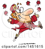 Poster, Art Print Of Cartoon Leaping Red Leprechaun