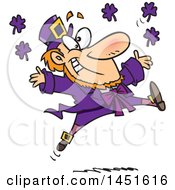 Poster, Art Print Of Cartoon Leaping Purple Leprechaun