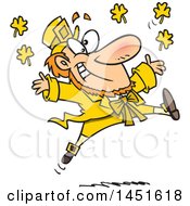Poster, Art Print Of Cartoon Leaping Yellow Leprechaun