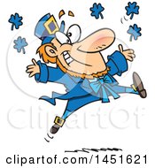 Poster, Art Print Of Cartoon Leaping Blue Leprechaun